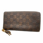 Gucci Wallet Guccissima Bamboo Leather Brown Champagne Gold