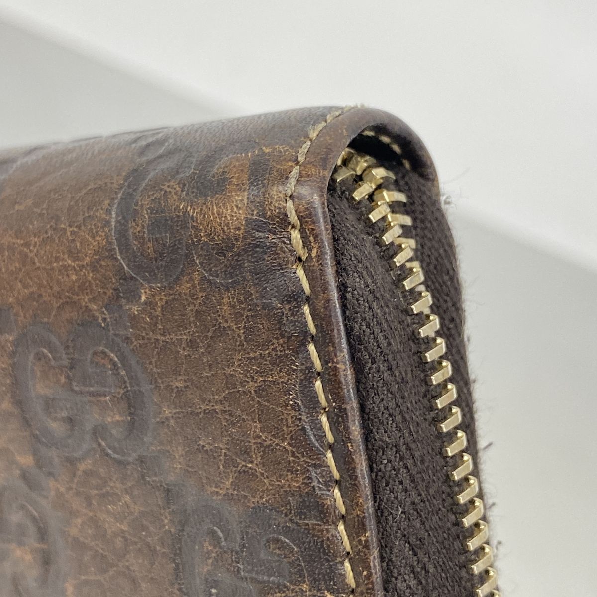 Gucci Wallet Guccissima Bamboo Leather Brown Champagne Gold — view 6