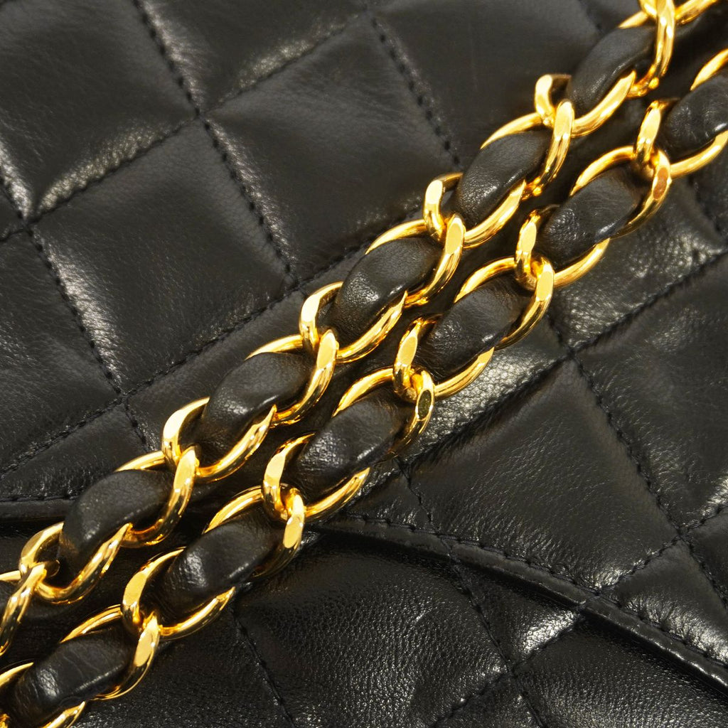 Chanel Shoulder Bag Quilted Lambskin Black Gold — view 7