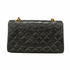 Chanel Shoulder Bag Quilted Lambskin Black Gold — view 8