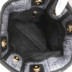 Chanel Chain Tote Bag Deauville Raffia Gray Champagne Gold — view 4