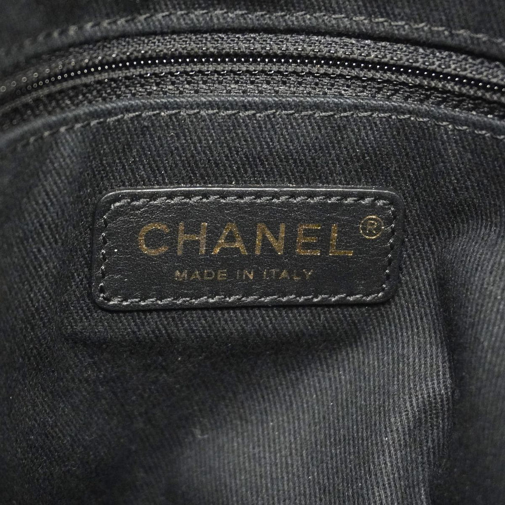 Chanel Chain Tote Bag Deauville Raffia Gray Champagne Gold — view 5