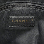 Chanel Chain Tote Bag Deauville Raffia Gray Champagne Gold — view 5