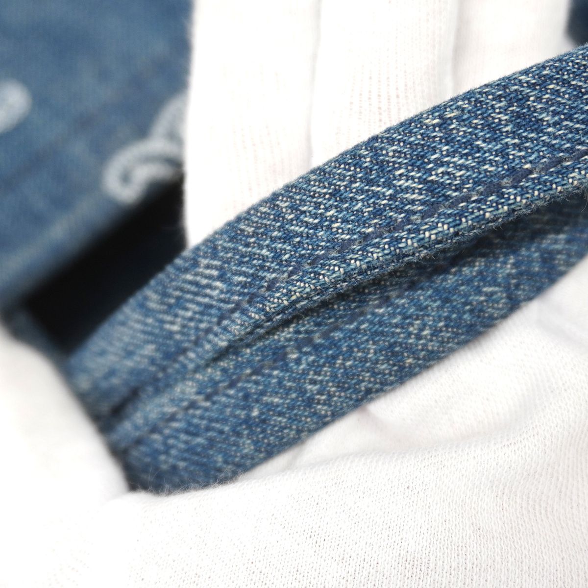 Celine Tote Bag Small Kabataize Denim Blue Gold 2-Way — view 8