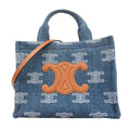 Celine Tote Bag Small Kabataize Denim Blue Gold 2-Way