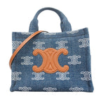 Celine Tote Bag Small Kabataize Denim Blue Gold 2-Way