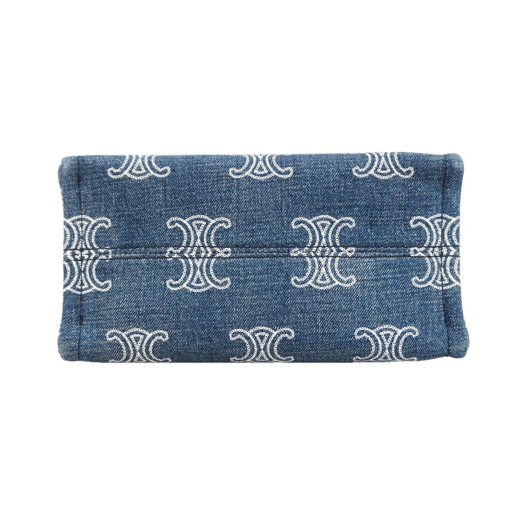 Celine Tote Bag Small Kabataize Denim Blue Gold 2-Way — view 3
