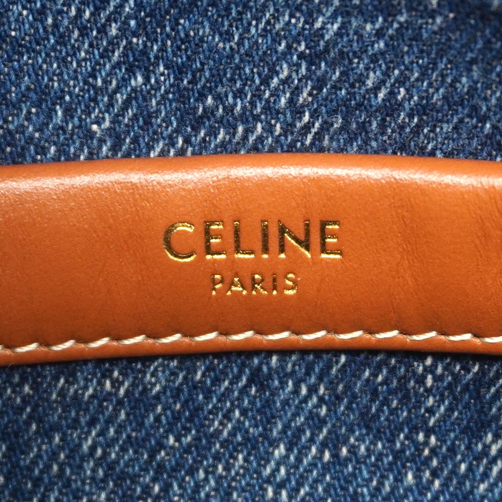 Celine Tote Bag Small Kabataize Denim Blue Gold 2-Way — view 5