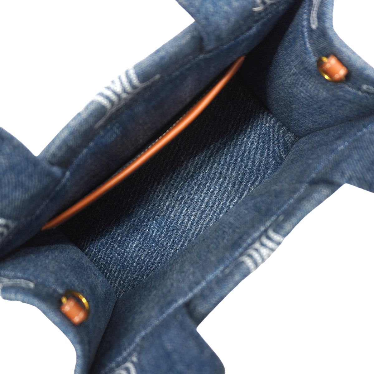 Celine Tote Bag Small Kabataize Denim Blue Gold 2-Way — view 4