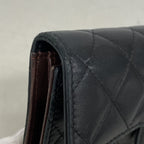 Chanel Trifold Wallet Quilted Lambskin Black Gold — view 7
