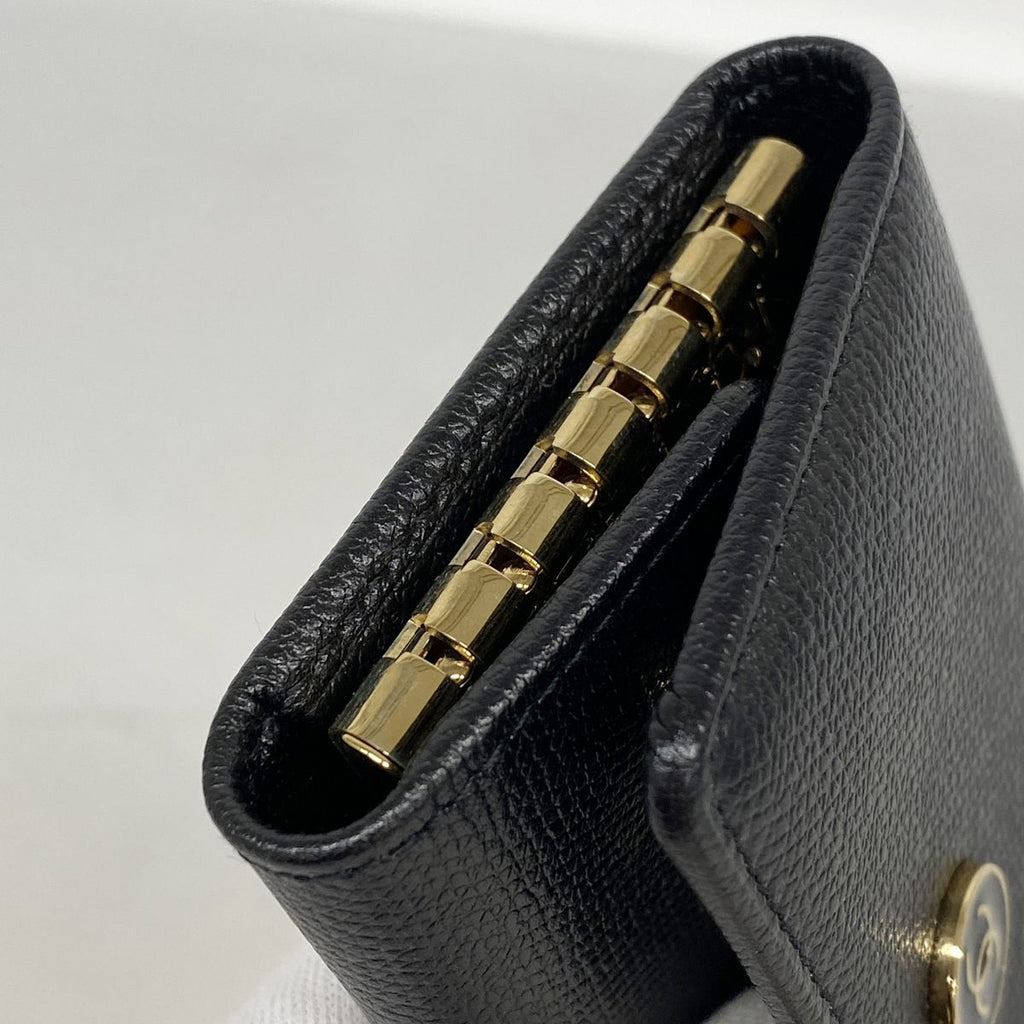 Chanel Key Case Coco Buttons Leather Black Gold Key Holder — view 5