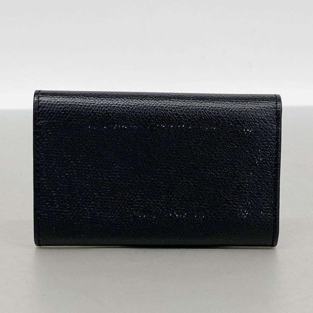 Chanel Key Case Coco Buttons Leather Black Gold Key Holder — view 8