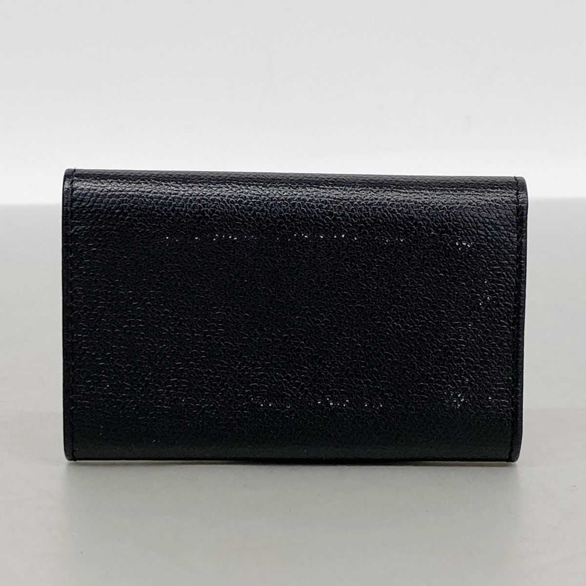 Chanel Key Case Coco Buttons Leather Black Gold Key Holder — view 8