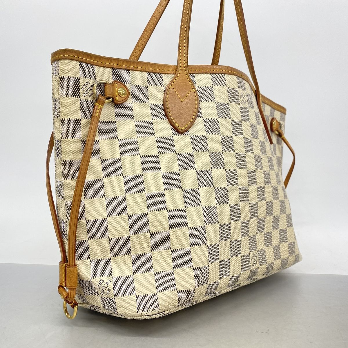 Louis Vuitton Tote Bag Damier Azur Neverfull PM White — view 2