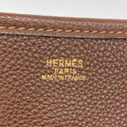 Hermes Shoulder Bag Evelyne Taurillon Clemence Sienne Gold — view 5