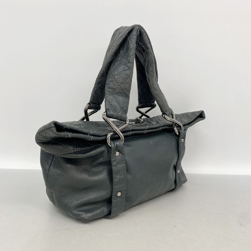 Chanel Tote Bag 2.55 Quilted Leather Dark Green Silver — view 2