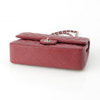 Chanel Quilted 25 Lambskin Double Flap Chain Shoulder Bag Burgundy — view 6