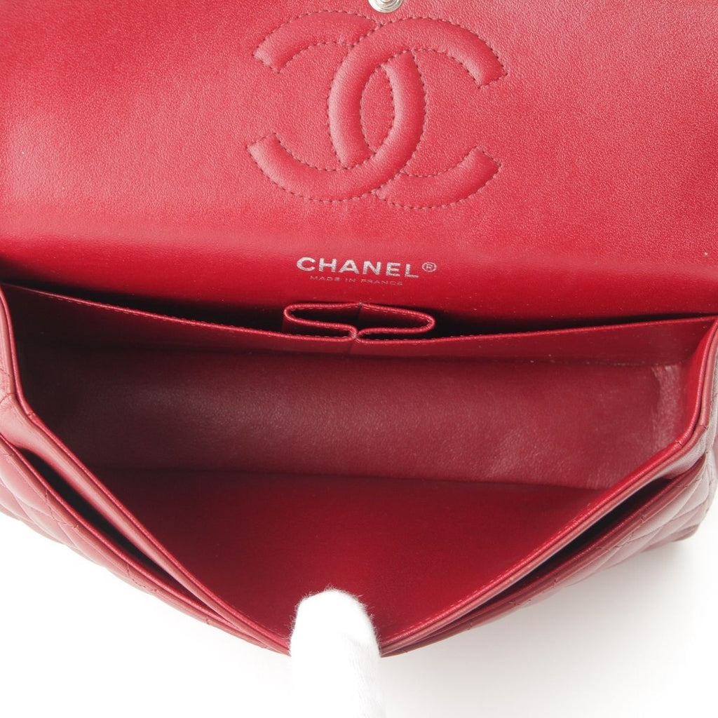 Chanel Quilted 25 Lambskin Double Flap Chain Shoulder Bag Burgundy — view 7