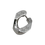 Gucci Earrings Signature Twisted Hoop GG Pattern Logo Silver — view 7
