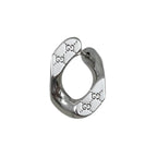 Gucci Earrings Signature Twisted Hoop GG Pattern Logo Silver — view 6
