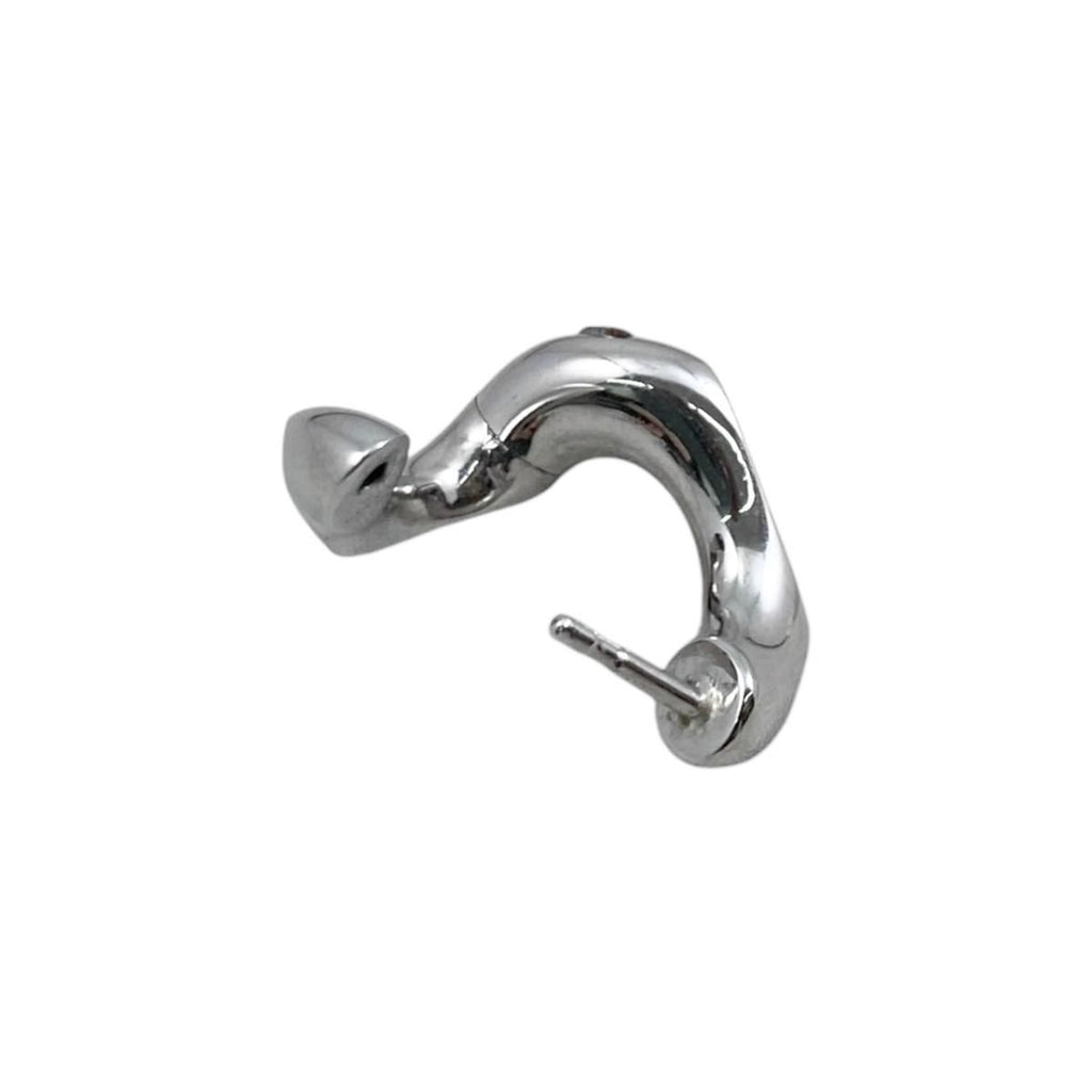 Gucci Earrings Signature Twisted Hoop GG Pattern Logo Silver — view 5