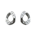 Gucci Earrings Signature Twisted Hoop GG Pattern Logo Silver