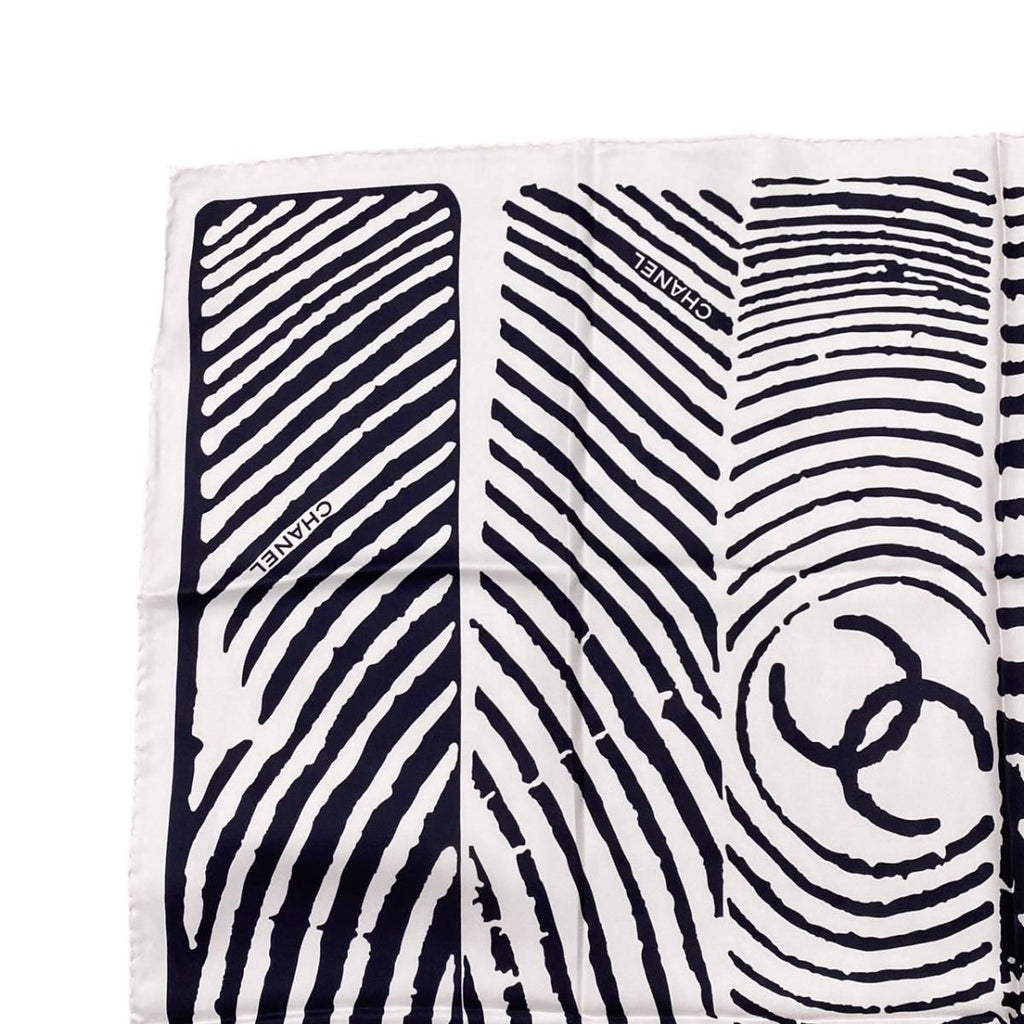 Chanel Silk Scarf CC Logo Zebra Print Black Pink — view 3