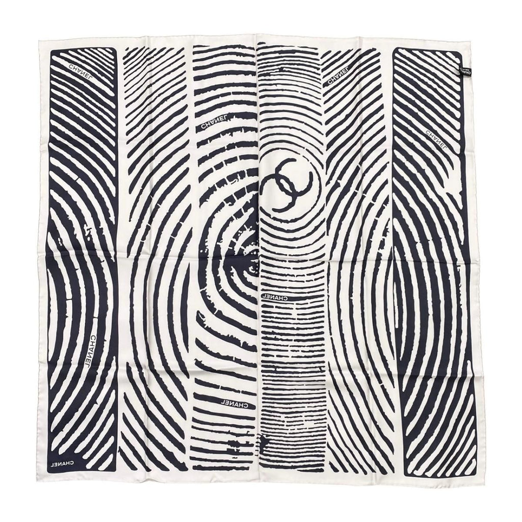 Chanel Silk Scarf CC Logo Zebra Print Black Pink — view 2