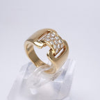 Hermes Ring 750 Gold Antique Diamond Gem