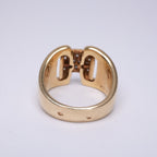 Hermes Ring 750 Gold Antique Diamond Gem — view 5
