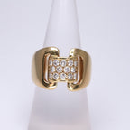 Hermes Ring 750 Gold Antique Diamond Gem — view 2