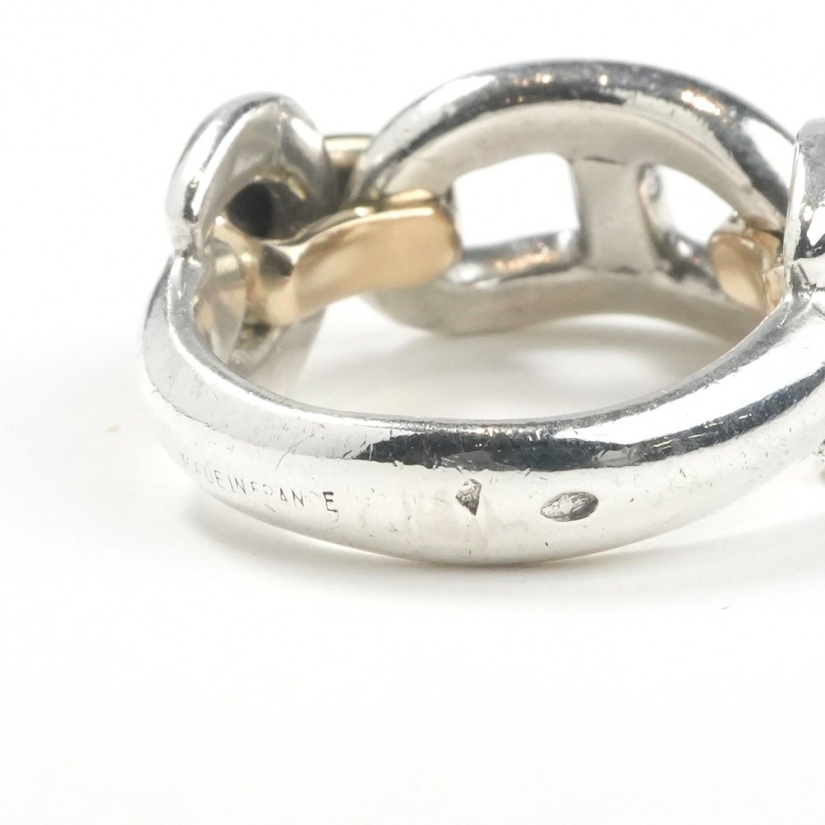 Hermes Chaine D'ancre Ring Yellow Gold Silver — view 7