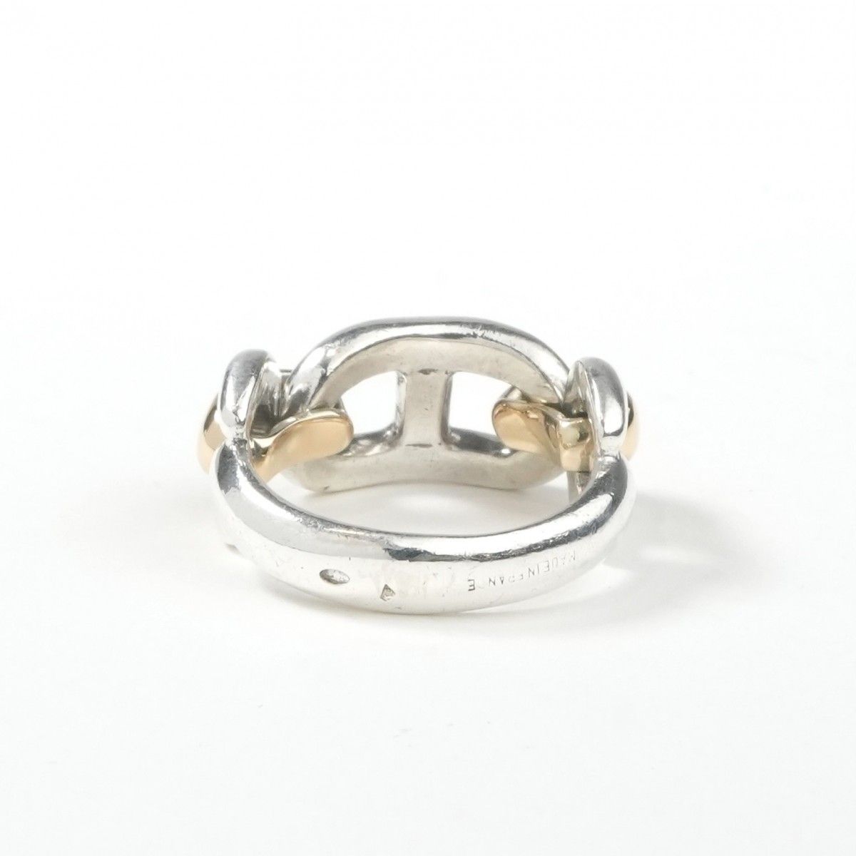Hermes Chaine D'ancre Ring Yellow Gold Silver — view 5