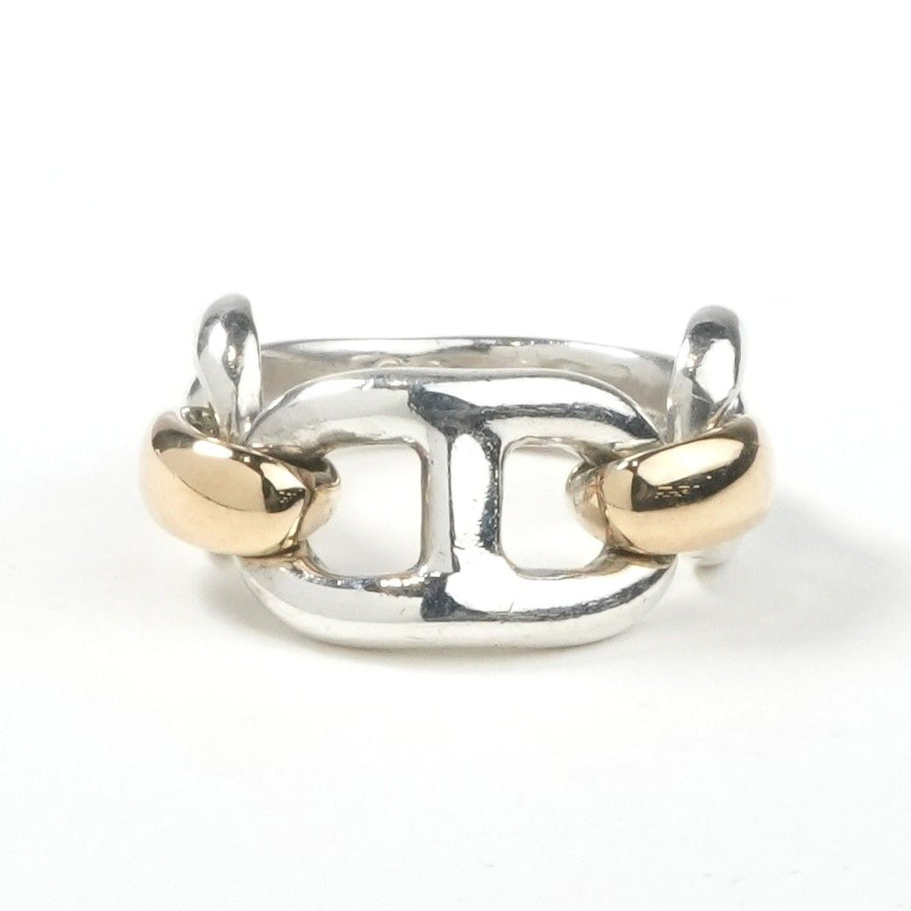 Hermes Chaine D'ancre Ring Yellow Gold Silver — view 2