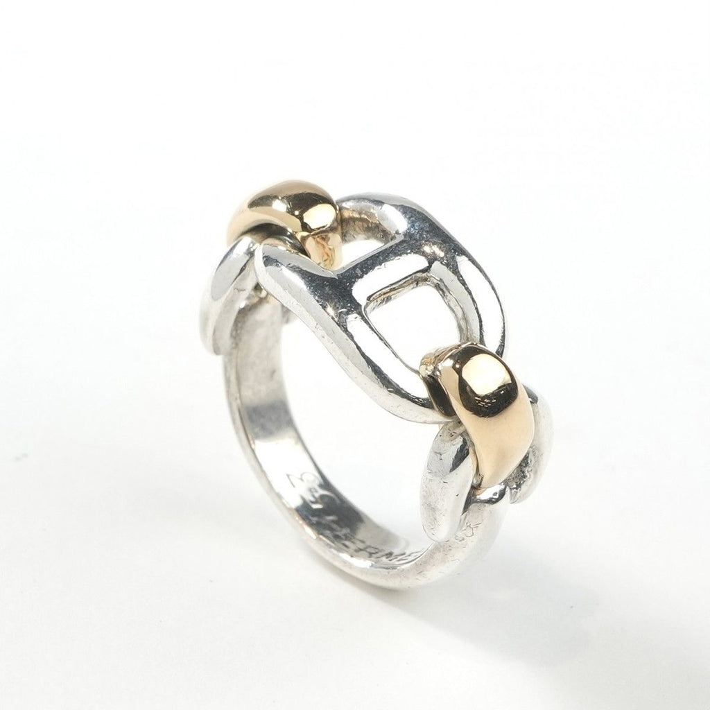 Hermes Chaine D'ancre Ring Yellow Gold Silver