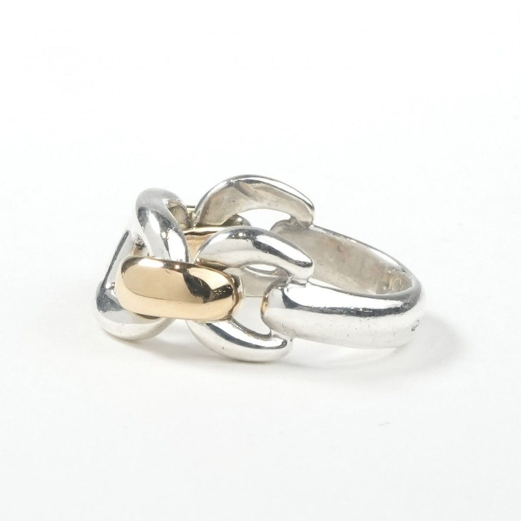 Hermes Chaine D'ancre Ring Yellow Gold Silver — view 3