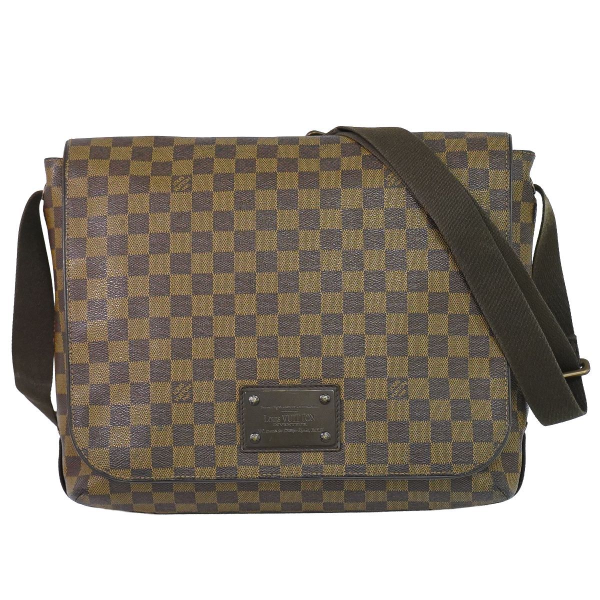 Louis Vuitton LV Brooklyn MM Damier Ebene Shoulder Bag Pochette Brown