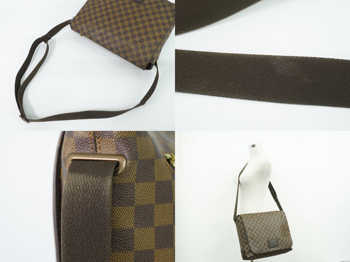 Louis Vuitton LV Brooklyn MM Damier Ebene Shoulder Bag Pochette Brown — view 6