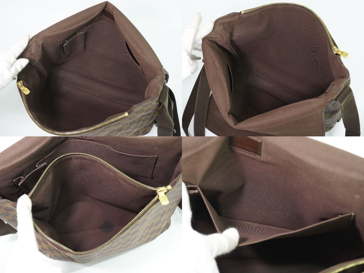 Louis Vuitton LV Brooklyn MM Damier Ebene Shoulder Bag Pochette Brown — view 8