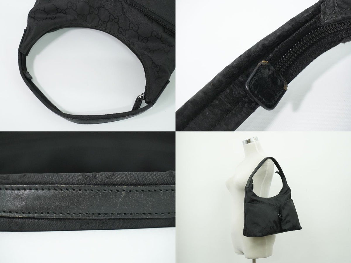 Gucci GG Nylon Shoulder Bag Black — view 6