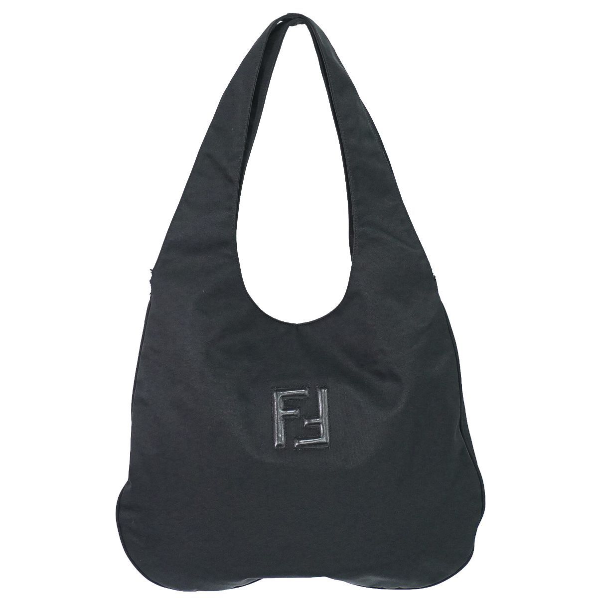 Fendi FF Logo Shoulder Bag Tote Nylon Black