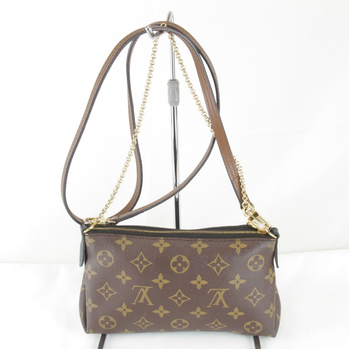 Louis Vuitton Usedlouis Monogram Pallas Clutch Shoulder Bag Canvas Leather — view 2