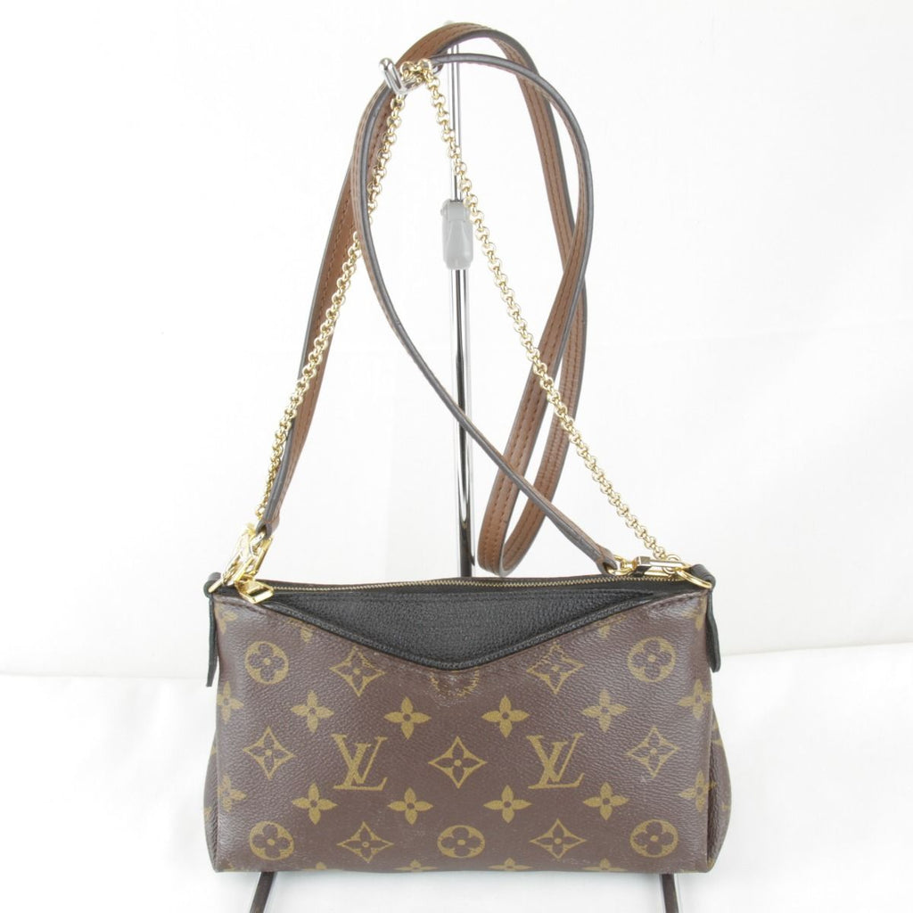 Louis Vuitton Usedlouis Monogram Pallas Clutch Shoulder Bag Canvas Leather