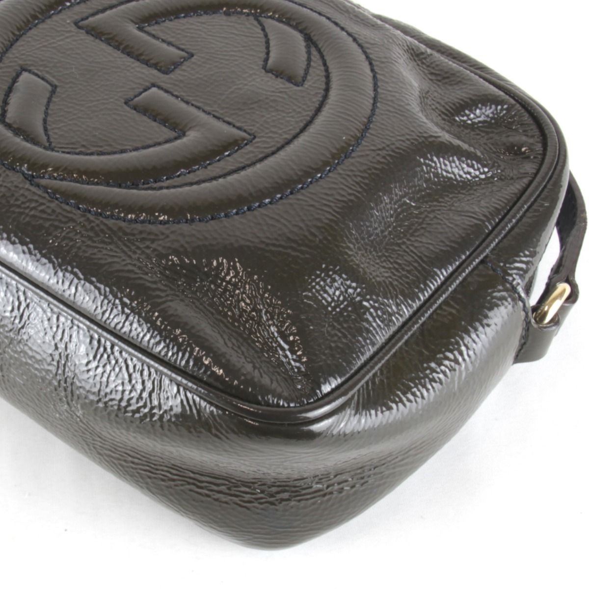 Gucci Soho Small Disco Shoulder Bag Patent Gray — view 4