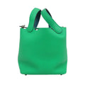 Hermes Picotin Lock PM Eclat Handbag Vert Valon Blue Dunor Silver Taurillon