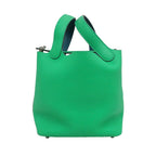 Hermes Picotin Lock PM Eclat Handbag Vert Valon Blue Dunor Silver Taurillon