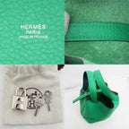 Hermes Picotin Lock PM Eclat Handbag Vert Valon Blue Dunor Silver Taurillon — view 6