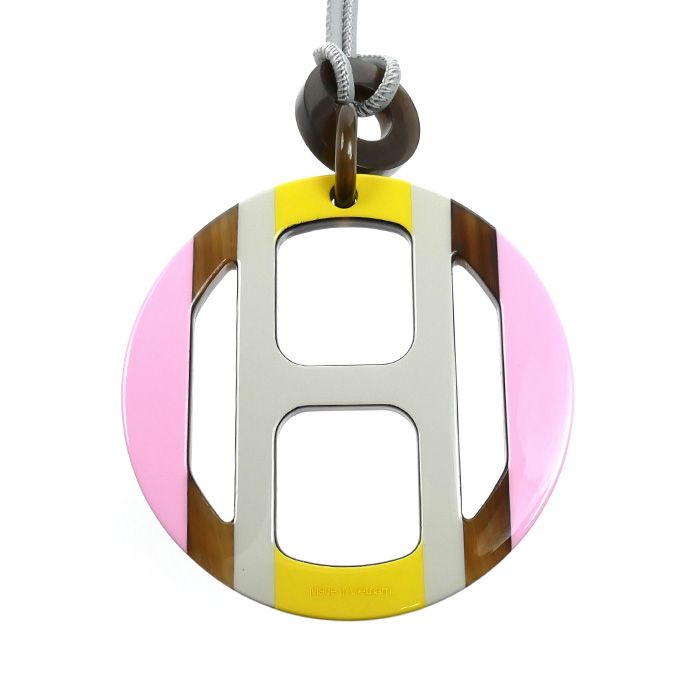 Hermes Buffalo Horn H Equipe Necklace 73 — view 2