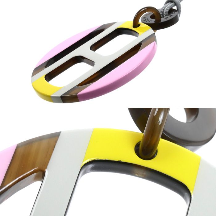 Hermes Buffalo Horn H Equipe Necklace 73 — view 3