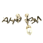 Chanel Logo Faux Pearl Earrings — view 2